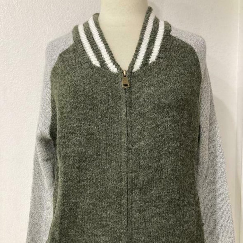 Selfie Couture Varsity zip front cardigan